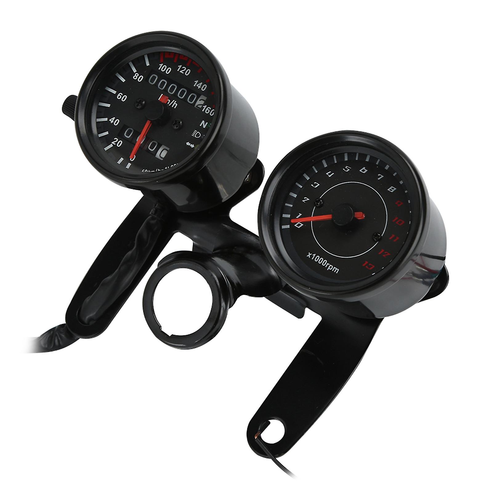 Universal Retro Motorcycle Speedometer Odometer 10cm Metal