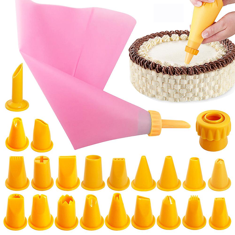 23Pcs/set Cake Decoration Tools Set Cake Icing Bag Plastic Icing Piping Nozzles Set Baking Tools