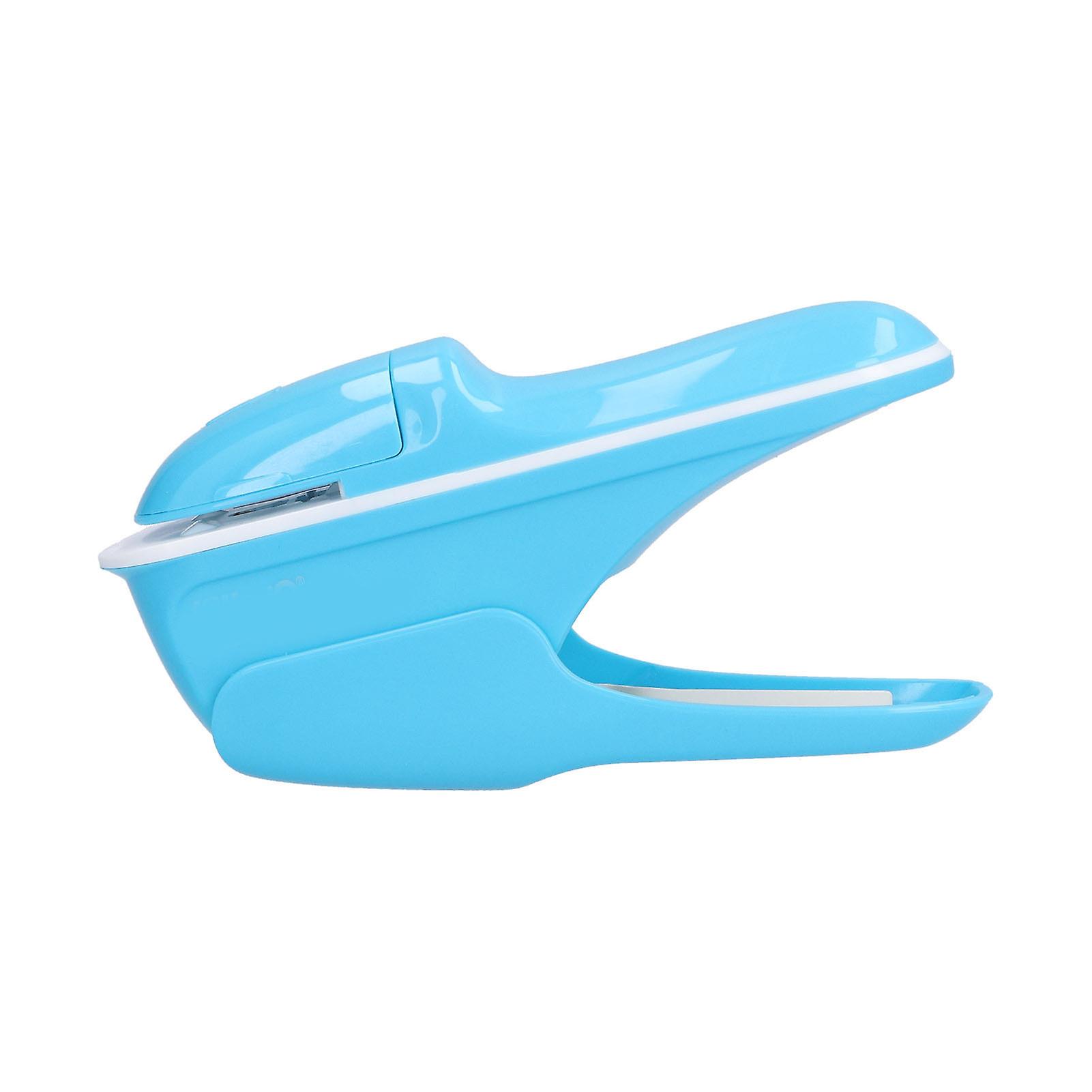 Stapleless Stapler Safe Environmentally Friendly ABS Stapling Machine for Office DocumentsBlue