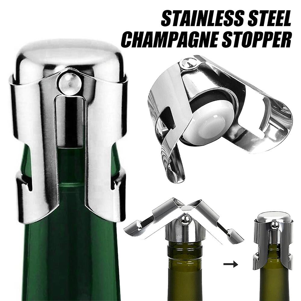 Stainless Steel Sparkling Bottle Sealer Accessories Easy To Use Toppers Saver Wine Champagne Stopper