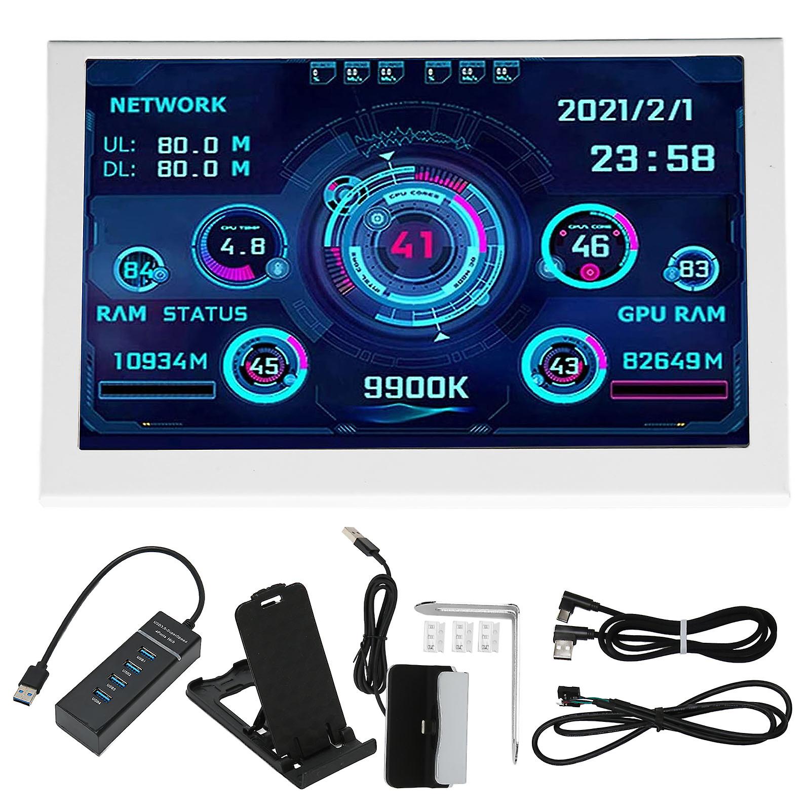 5-Zoll-Computer-Temperaturmonitor IPS Mini-USB-Bildschirm PC-Sensor-Anzeigepanel CPU GPU RAM Datenmonitor für Windows