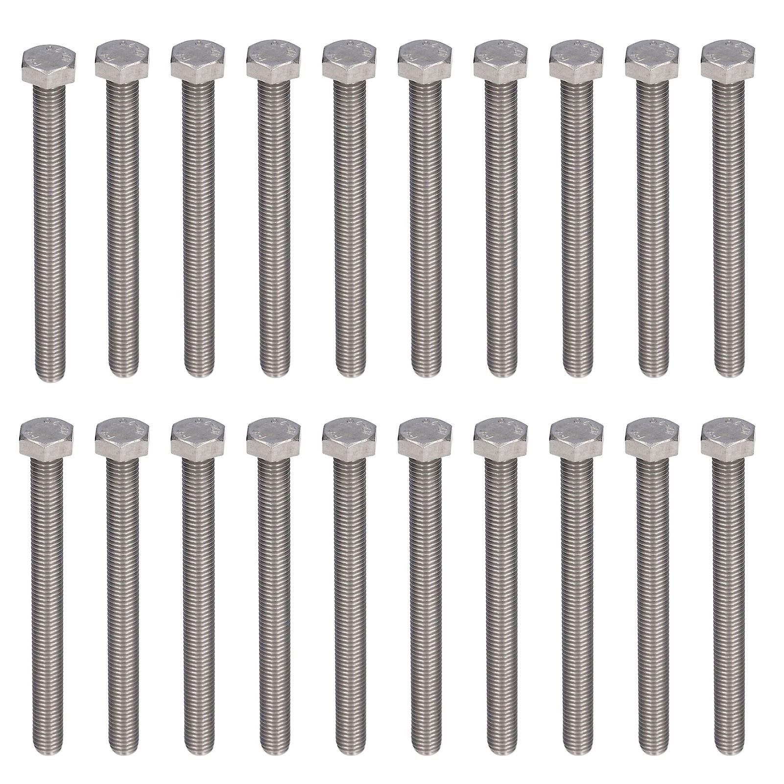 20Pcs Hex Bolt Coarse Thread Set Screws Fully Threaded Bolts A2 Stainless Steel M10x1.5 DIN 933M10x100