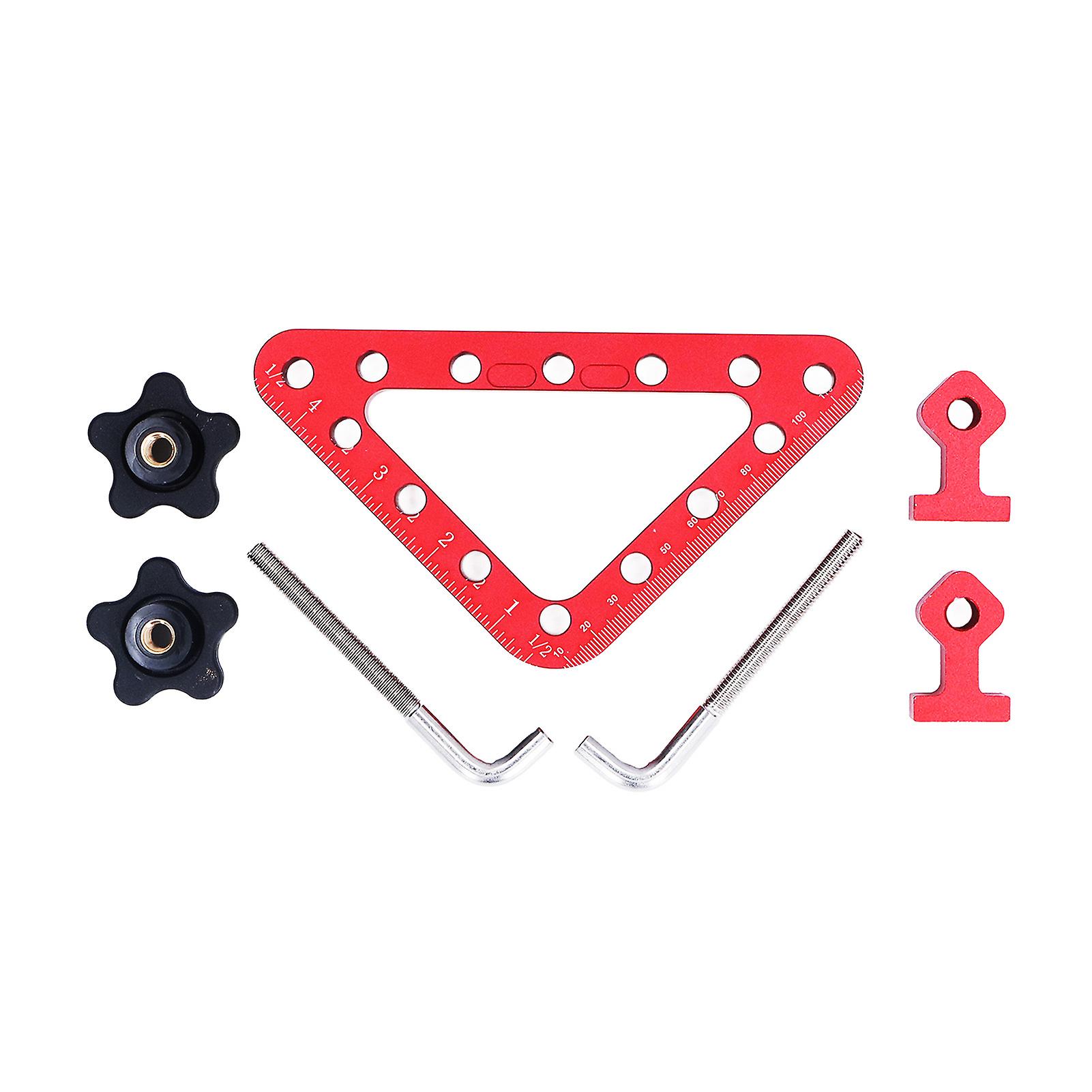 Qukaim Carpenters Squares Ruler Hole Locator Drilling Kit, Multi Angle Pocket Hole Doweling Jig for Wood, 30° 45° 90° Angles, Dr