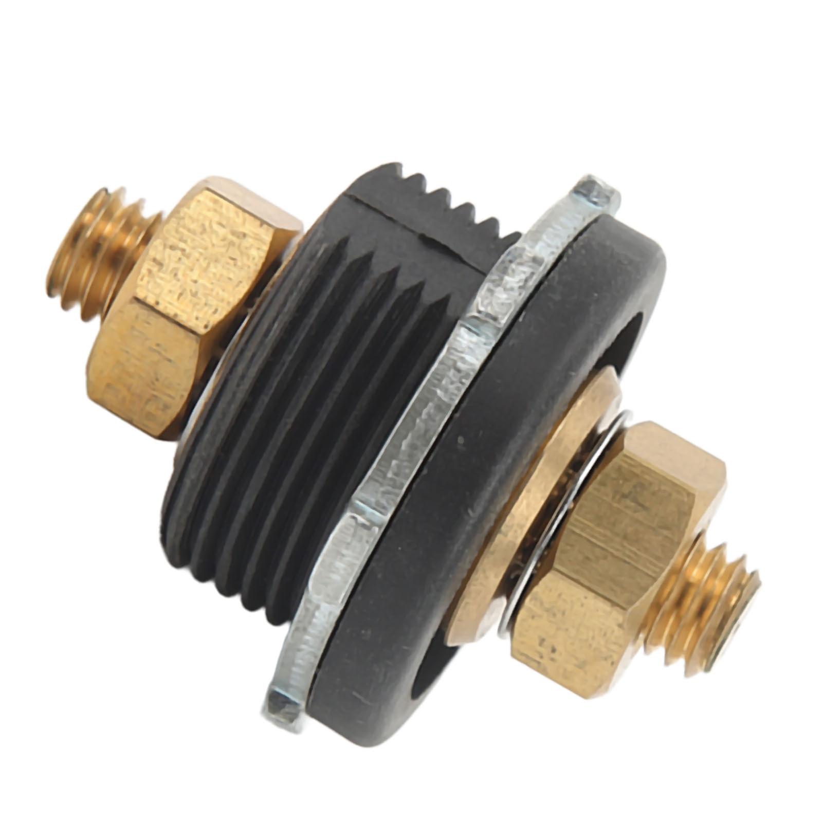 3/8in Battery Terminal Connector Thru Stud 250A Battery Charger Post for Car RV Boat Yacht Black (Negative) 