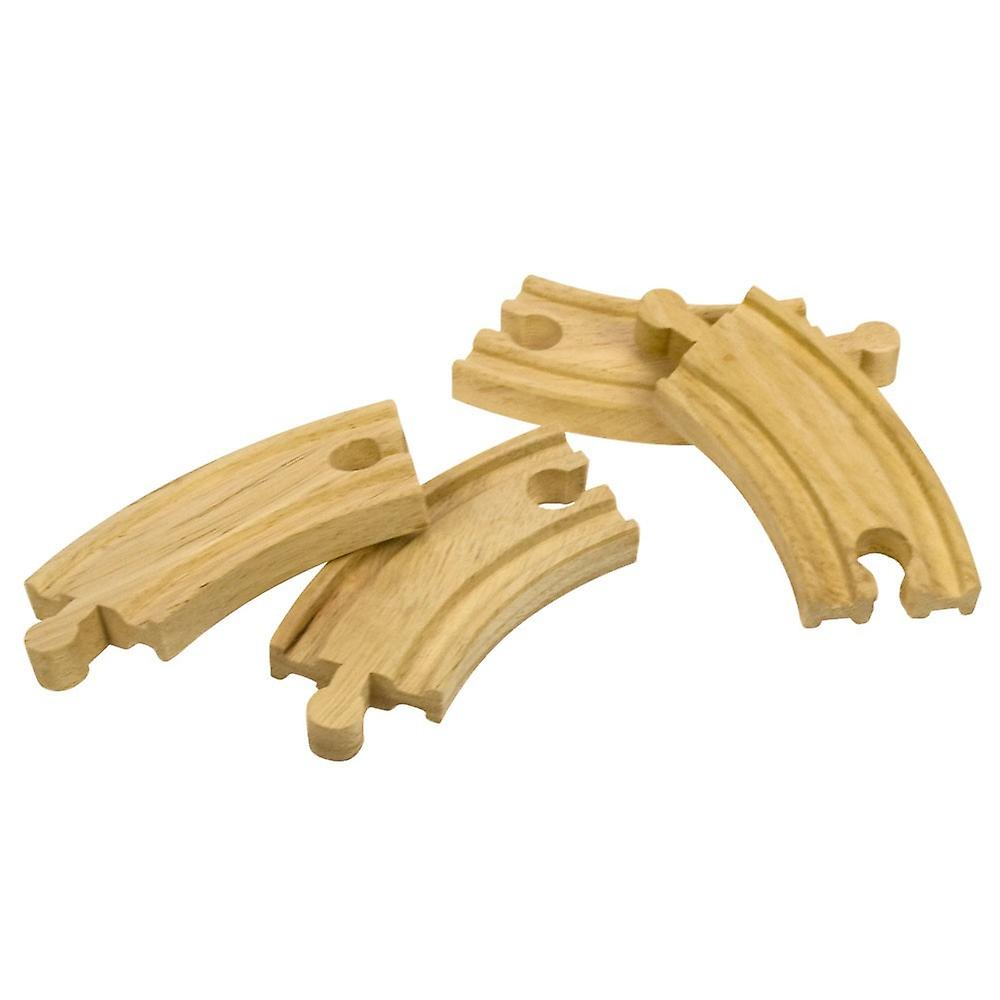 Bigjigs madera corto curvo vía x 4