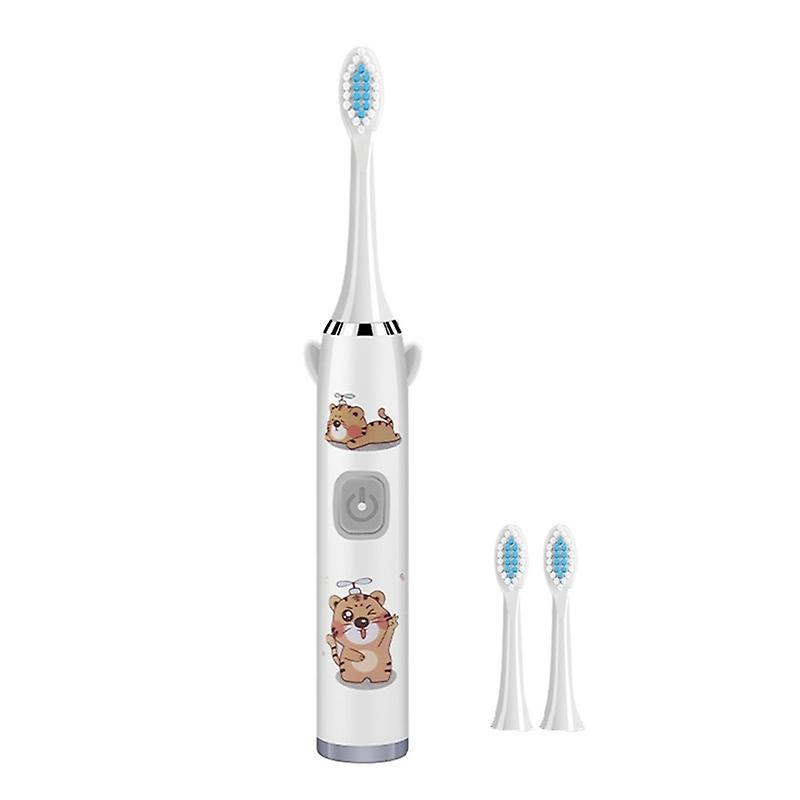 Children Electric Toothbrush White with 3 Heads
