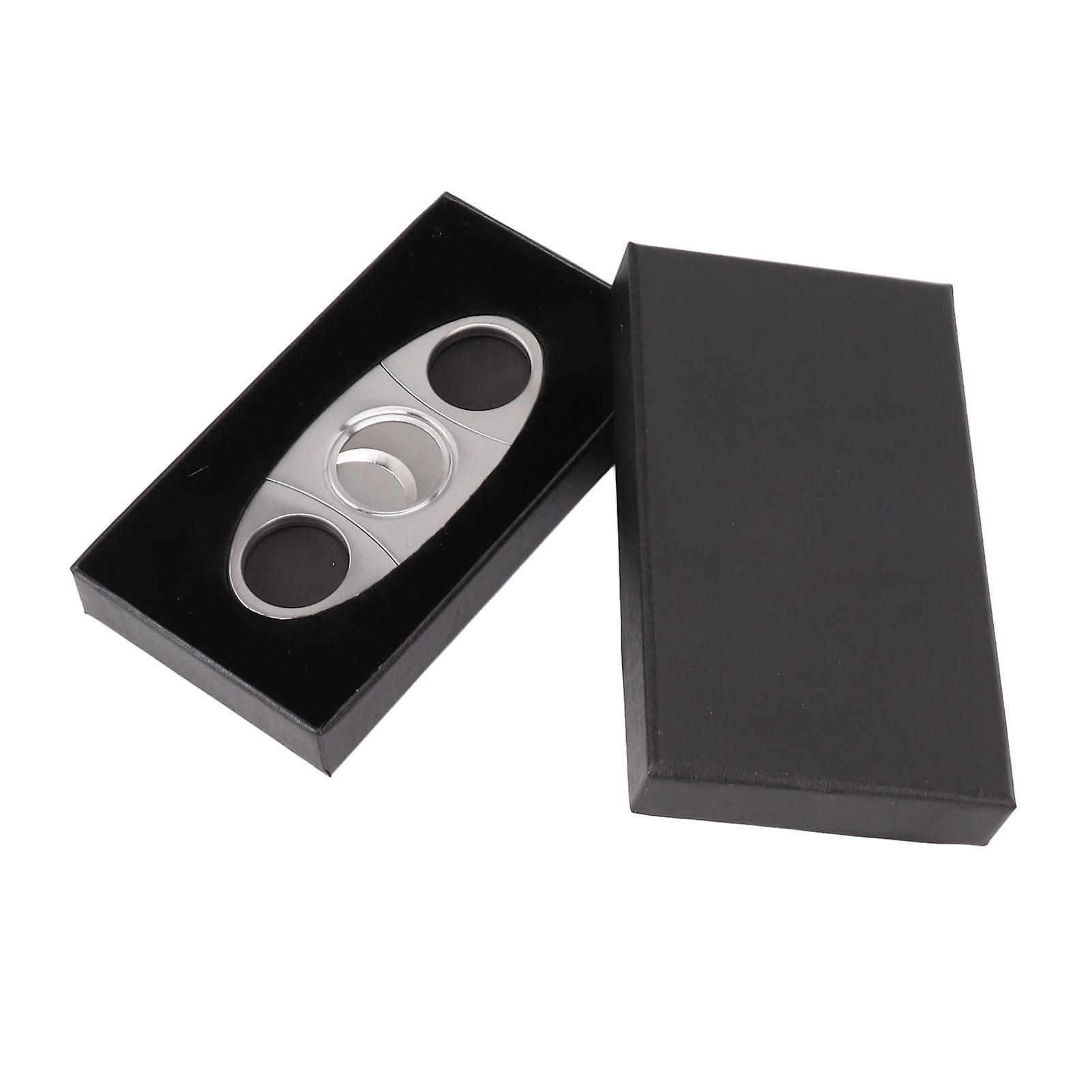 Zigarrenschneider aus Edelstahl Tragbare Doppelklingen-Zigarrenguillotine für Zigarren mit 22 mm Durchmesser