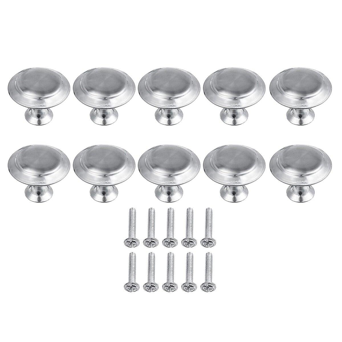 10Pcs Stainless Steel Door Knobs Wardrobe Cupboard Cabinet Kitchen Handle Pulls