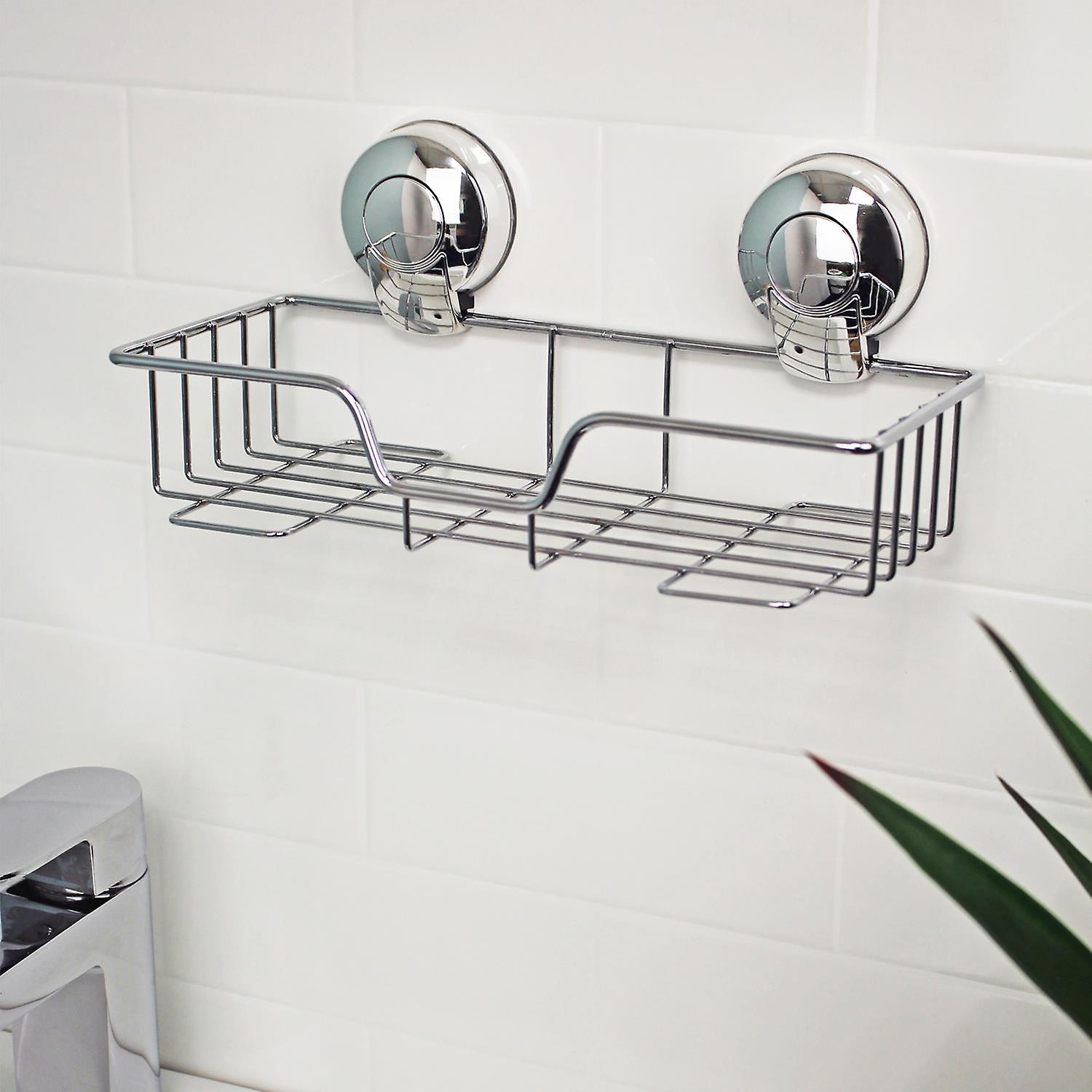 Suctionloc Chrome Rectangular Basket Bathroom Accessory