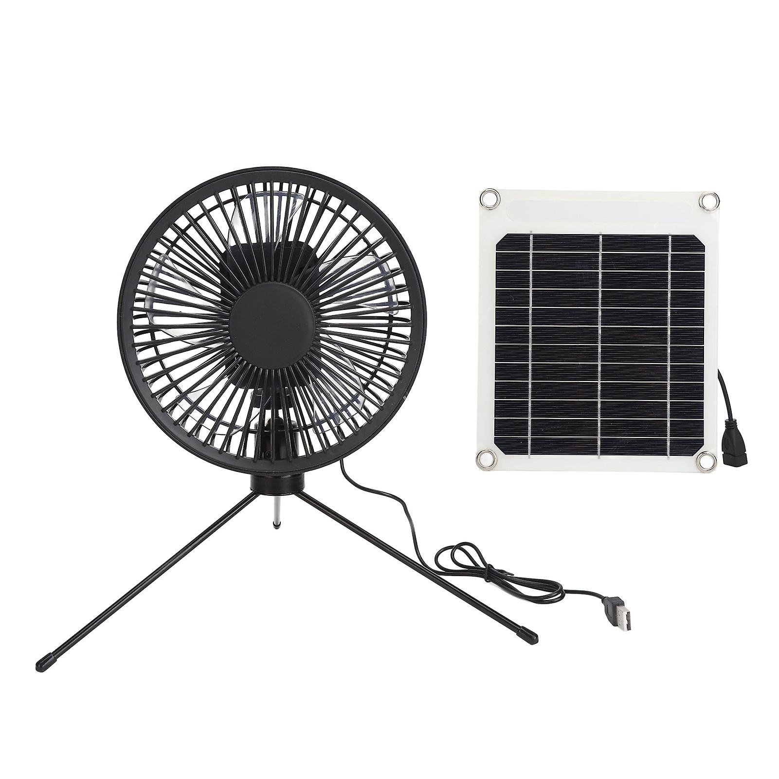 Solar Camping Fan with Tripod, IP67 Waterproof, Adjustable, Portable, with 10W Solar Panel, for Outdoor Camping