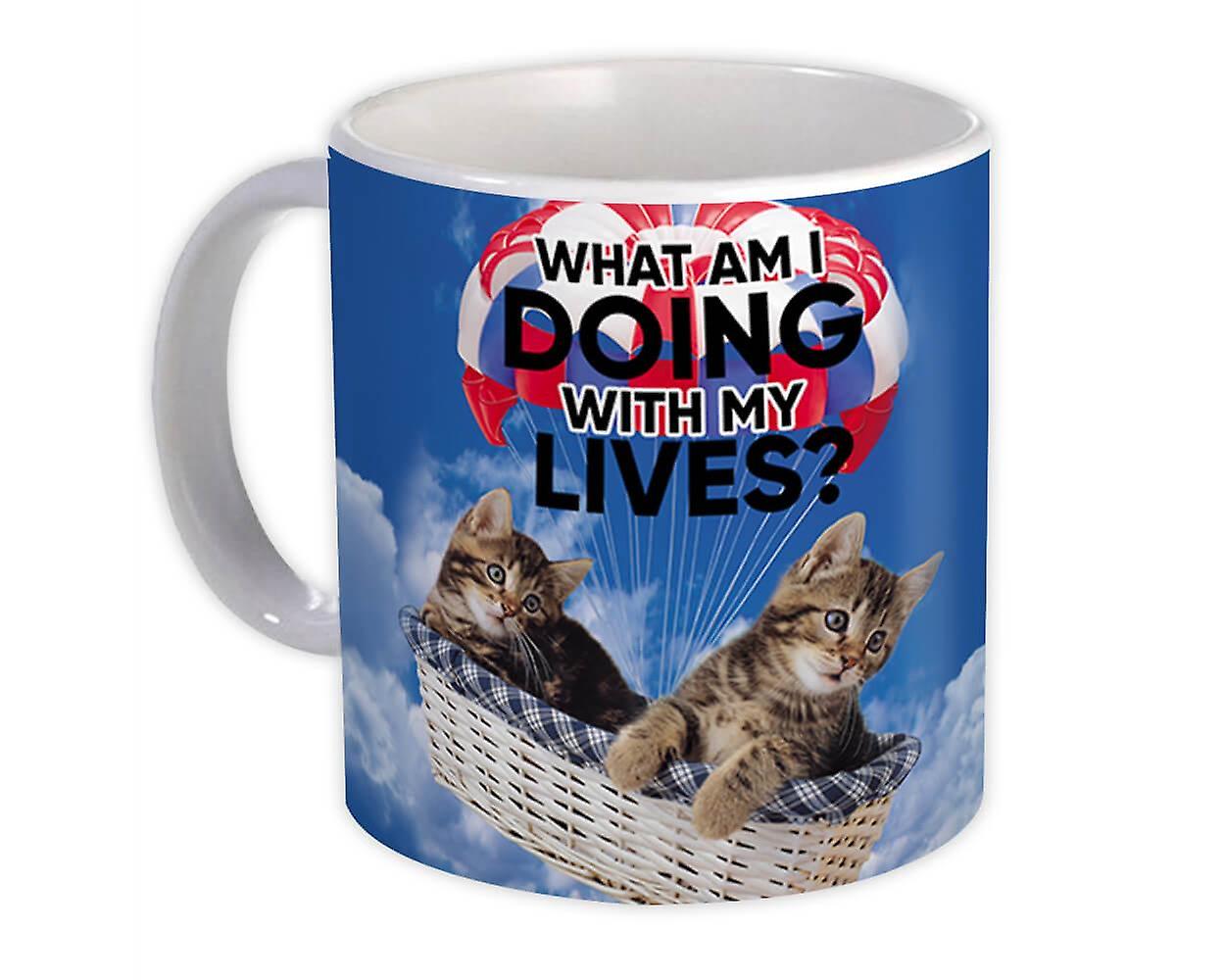 Gift Mug: Cat Parachute Funny