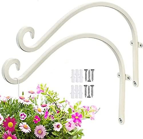 طقم من 2 خطاف لتعليق السلة - معدن - 30.5 × 20.3 سم - أبيض نقي حديد أبيض نقي