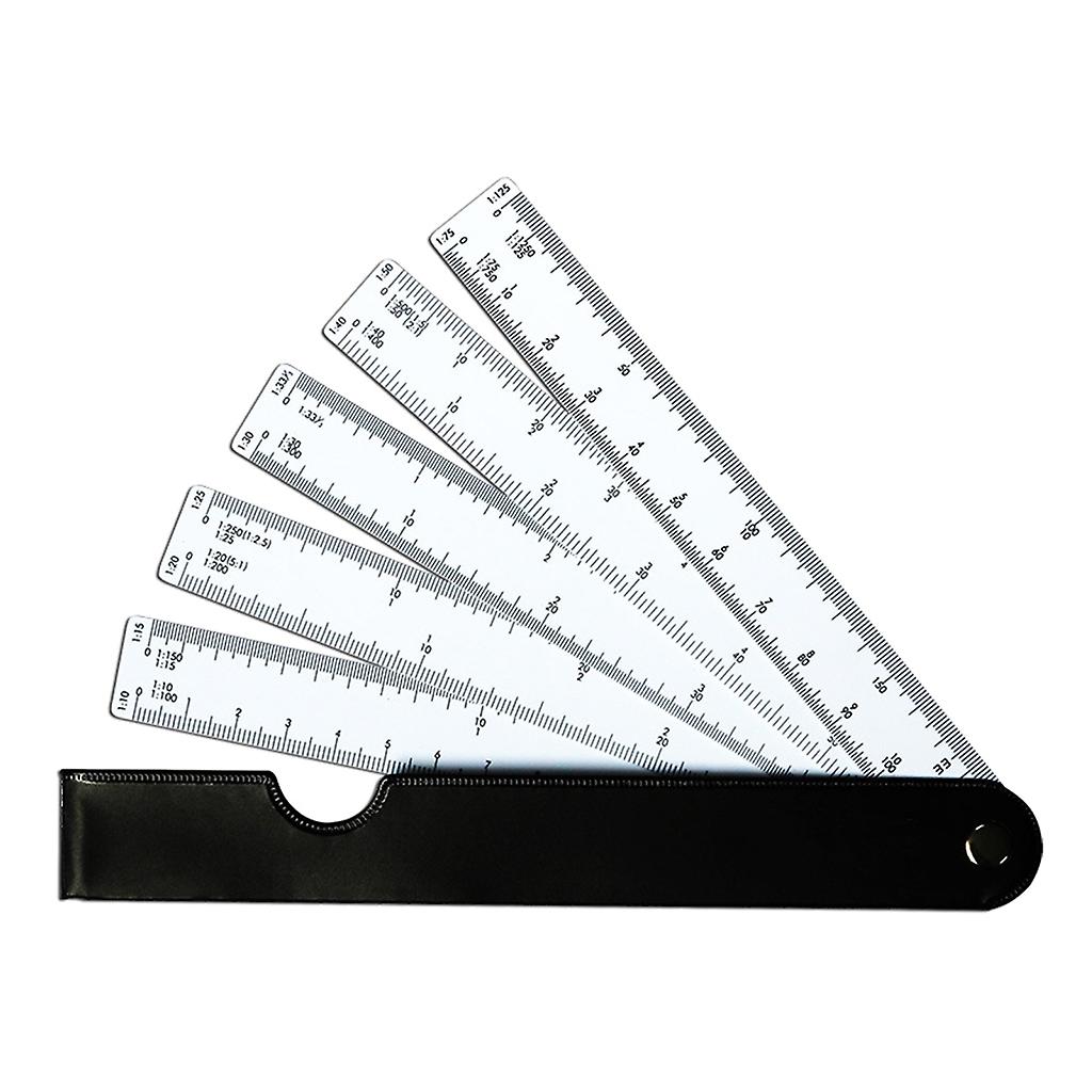 Lightweight Scale Ruler Plotting Scale Fan Shape Architects Scale Ruler 19cm