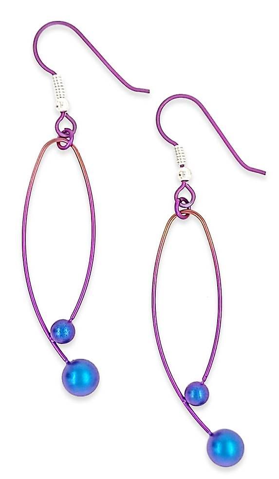 Ti2 Titanium Momentum Drop Earrings - Pink