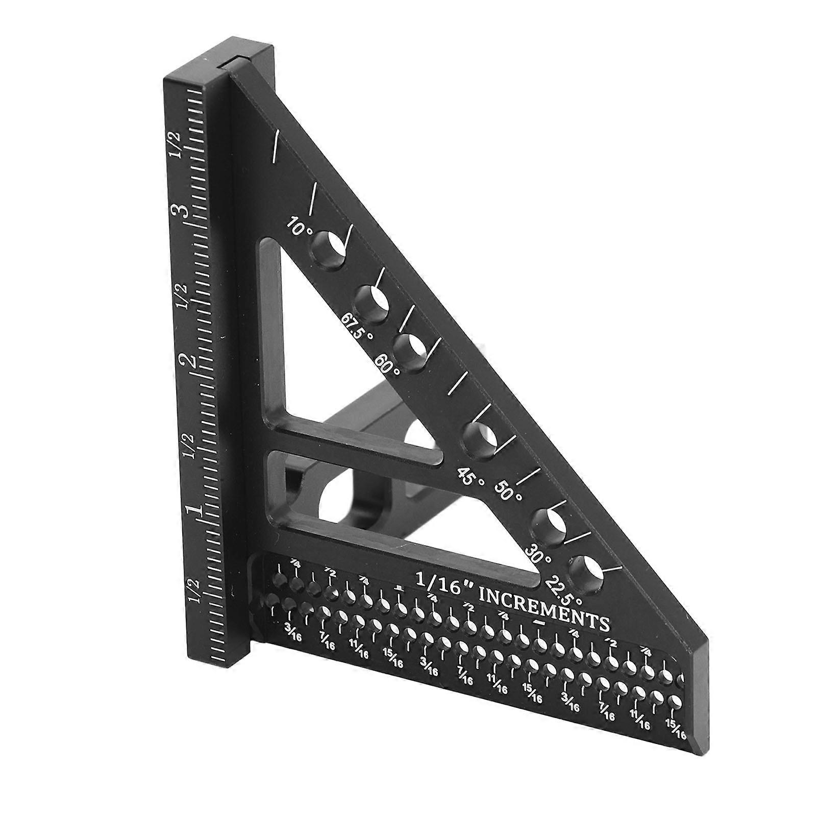 Aluminum Alloy Woodworking Square Ruler 3D Multi Angle 22.567.5 Degree Protractor Miter Triangle Drawing Line Ruler
