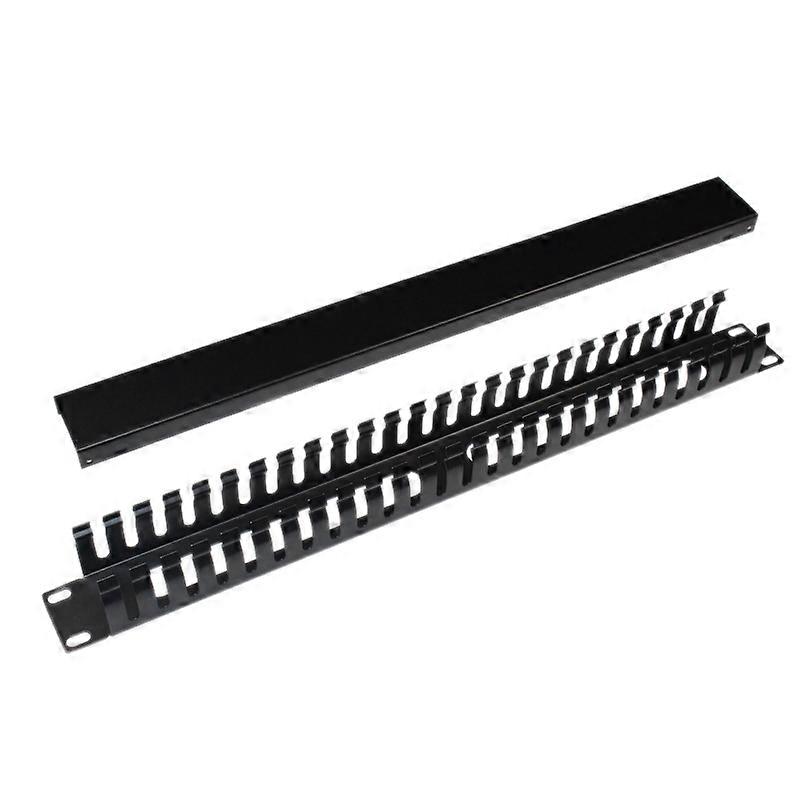 1U 25-Speed Server Cable Management Rack, 19Inch Network Rack Trunking Duct Panel, Metal Network Ca