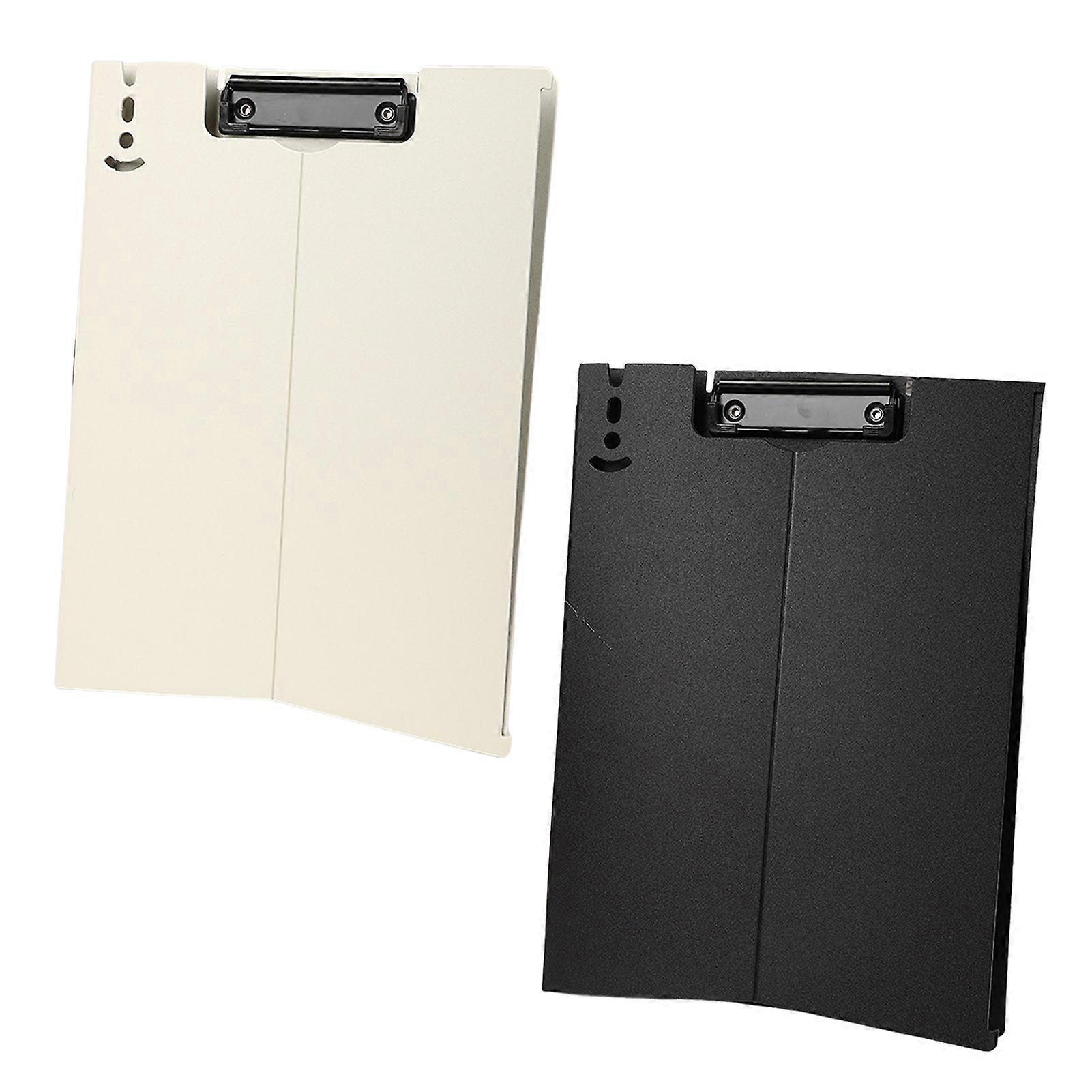 2Pcs A4 Clipboard Clip Folder Hard Board Document Holder Vertical Plate Clamp Waterproof Horizontal Folding Clipboard Hole Design File Management Tool