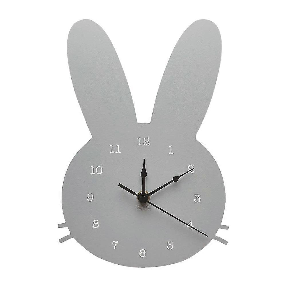 1pc Creative Design Wall Clock Wooden Hanging Clock Hanging Clock (grå)