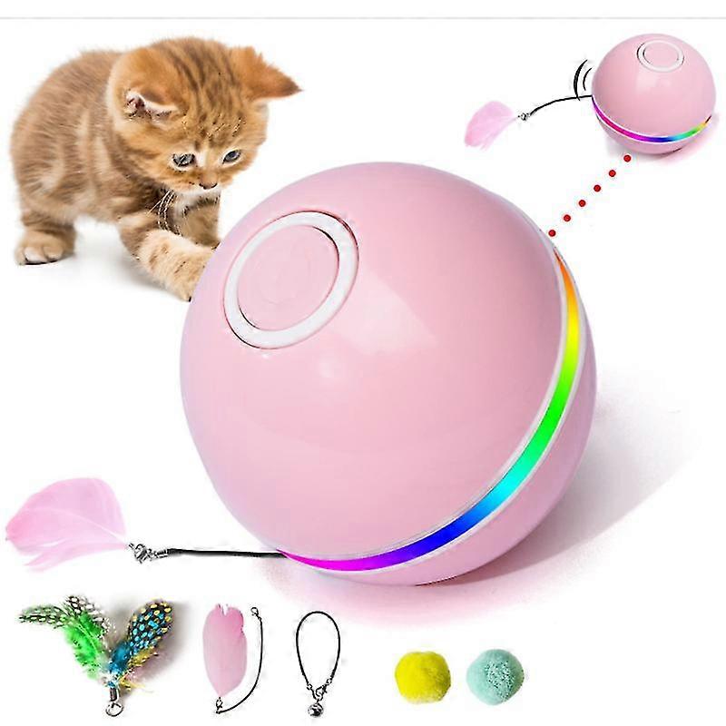 GYFDYM Cat Toys For Indoor Cats, Interactive Cat Toy Ball With Led Light And Catnip Toys For Cats Kitten Funny Chaser Roller Auto 360 Degree Self-rota