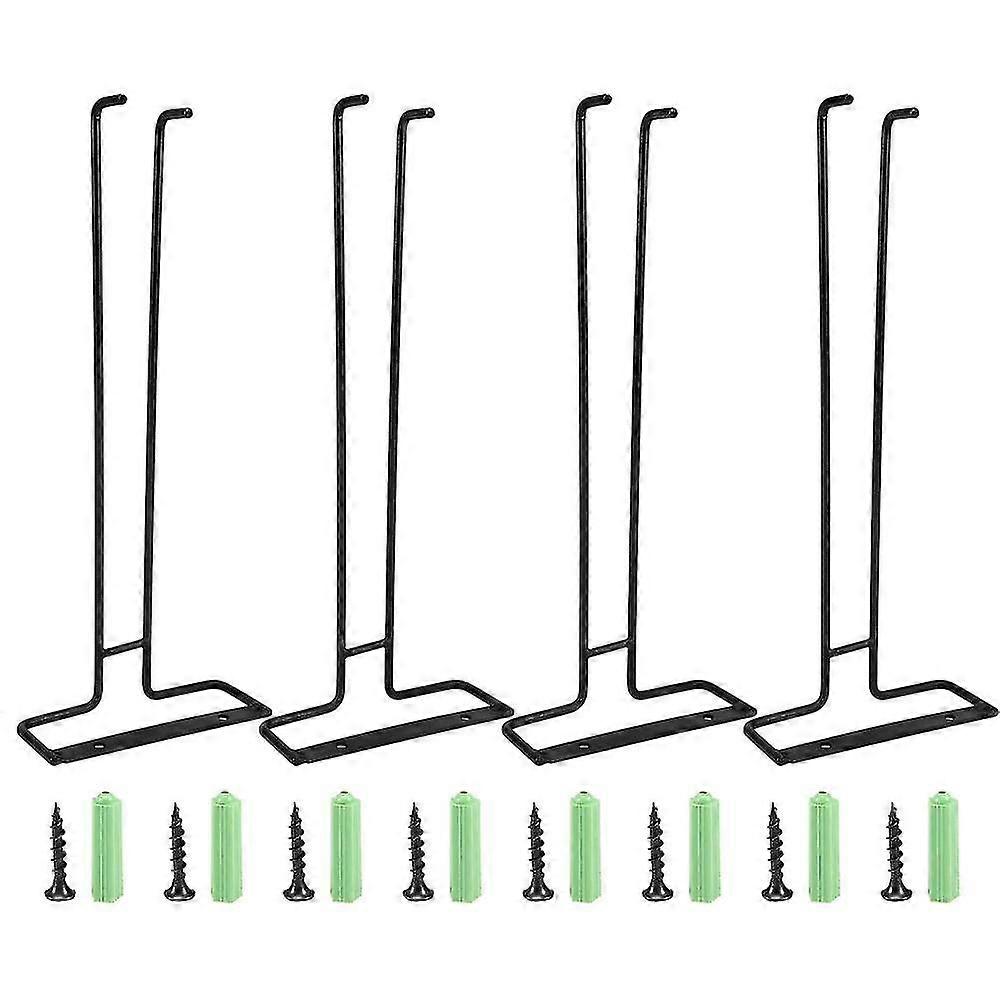 For  4 Pcs Wine Glass Racks Wall Mounted Hanging Rack Shelf Wine Cup Display Stand for Cabinet and Bar