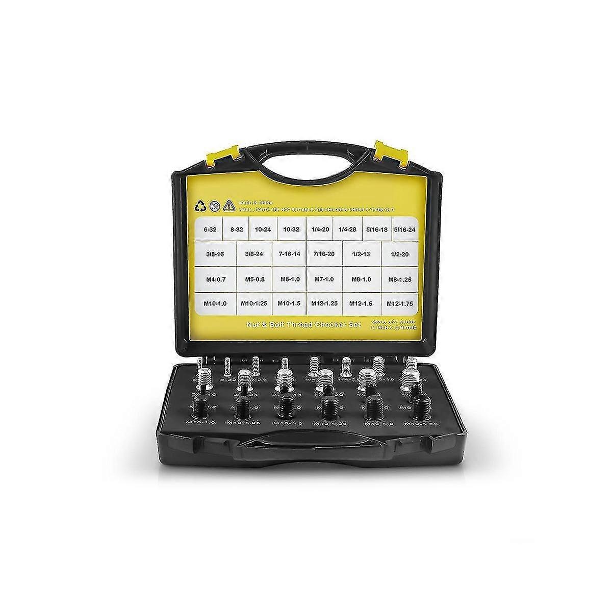 For 26pcs Nut And Bolt Thread Gauge Set for Detecting Fixed Bolts or Threaded Holes in Enclosed Areas