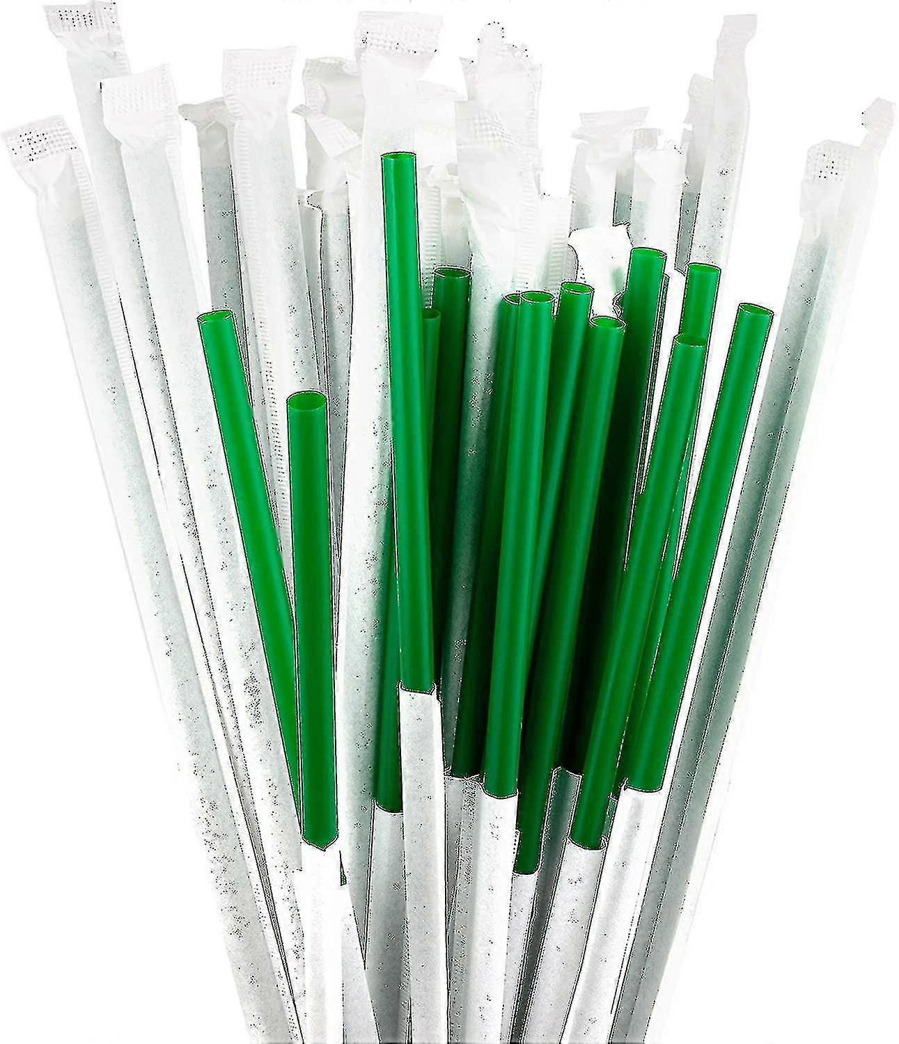 Canudos de plástico pretos embrulhados individualmente 1000 pacote - 8 polegadas 0,24" palha de beber larga, Bpa Free