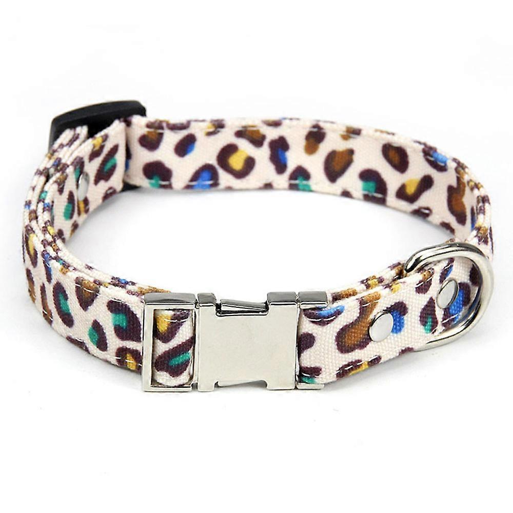 Fancy leopard print dog collar flocking fabric cheetah high grade soft