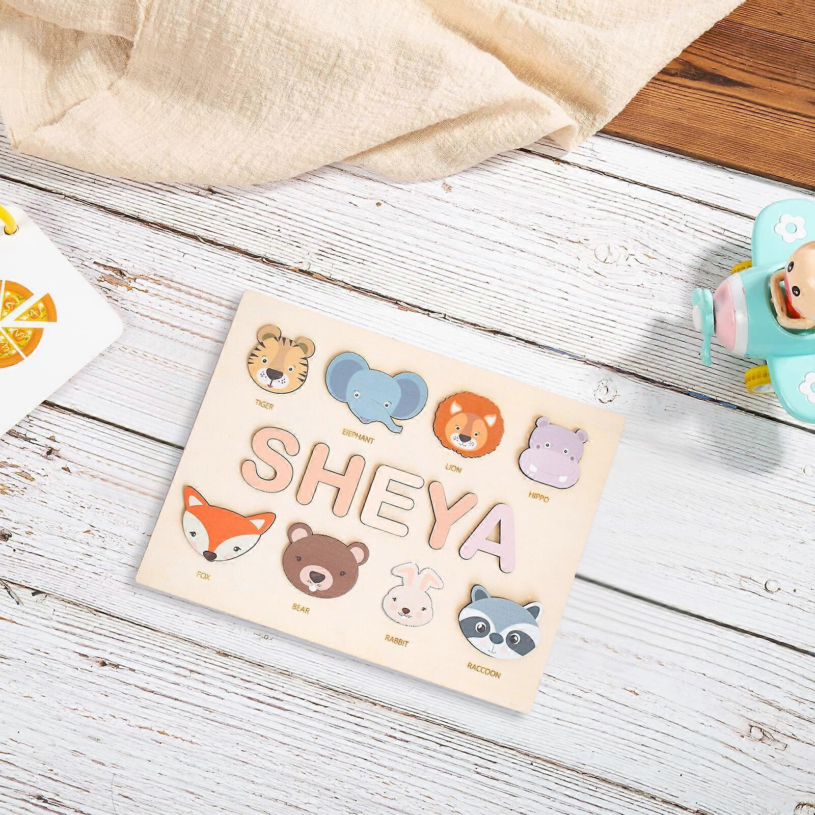 Personalized Animal Wooden Name Puzzle Nursery Educational Early Learning Preschool 3d Jigsaw Board Toy For Children - Custom Jigsaw Puzzle