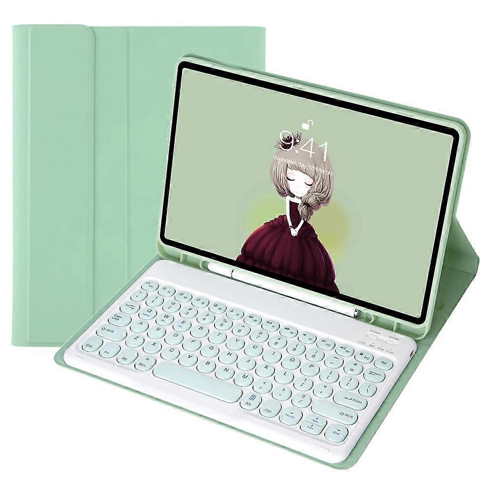 YA710B For Samsung Galaxy Tab S9 FE X510 / X516 Round Key Cap Bluetooth Keyboard TPU Tablet Case - L