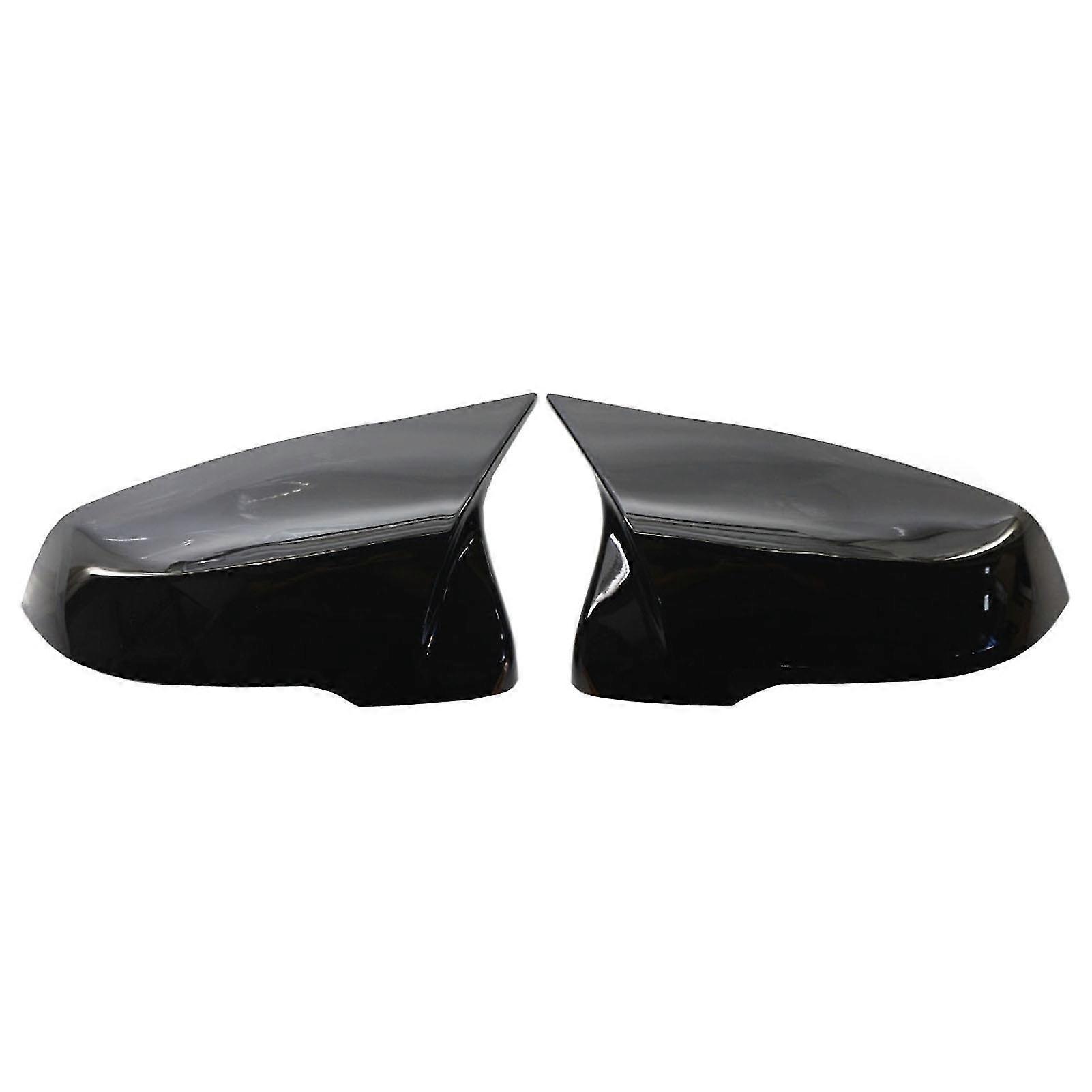 2pcs Side Mirror Cover Perfect Matching Horn Design Shiny Black Protective Rearview Mirror Shell 51167386567 51167386568 For X1 F48 F49 1 Series F52 2