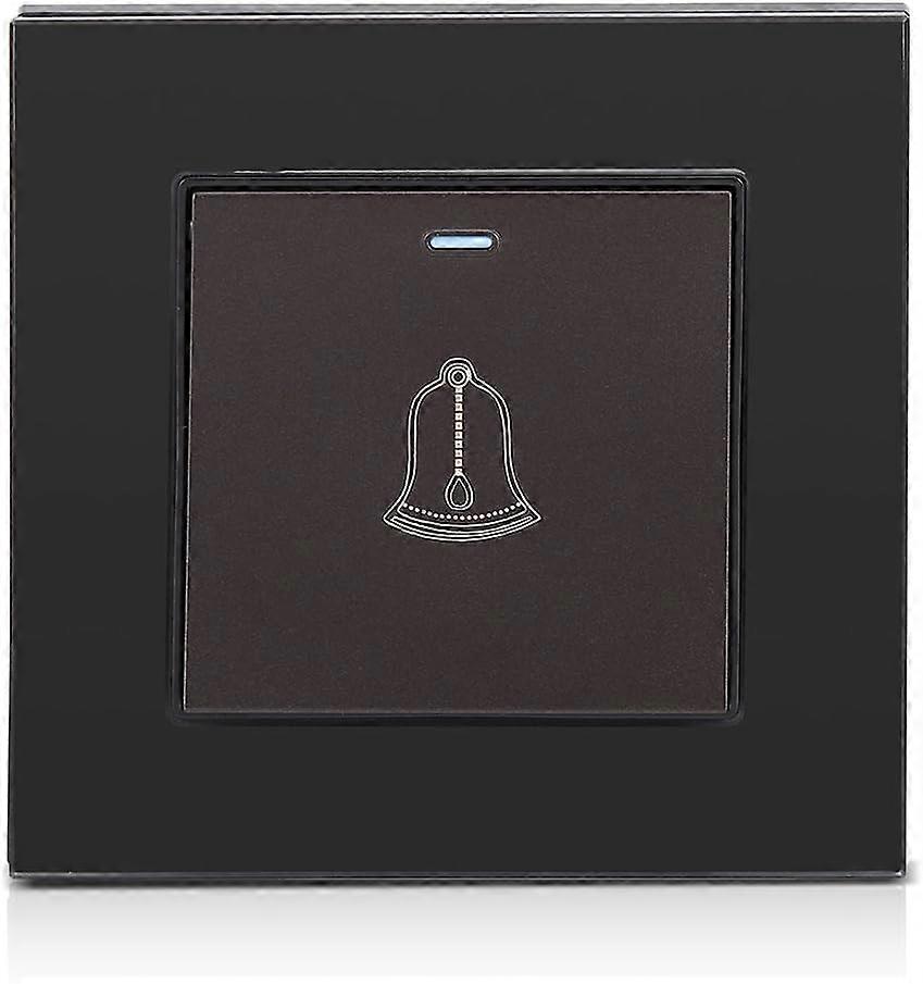 Botón de timbre al aire libre, 220 ~ 250V Panel de vidrio templado Interruptor de timbre Botón de timbre impermeable