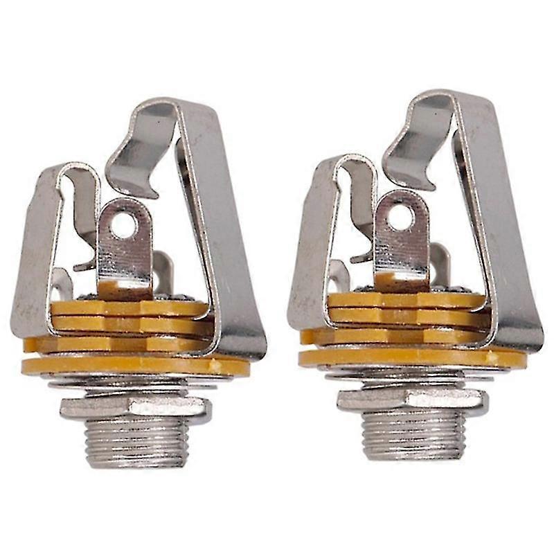 2Pcs 1/4 inch 6.35Mm Stereo Input Jack Plug Socket Compatible Electric Guitar Bass, Guitar Pickup Output J