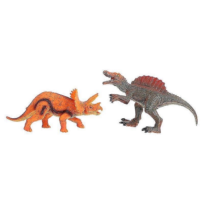 2pcs simulation animal toy creative dinosaur models rubber dinosaur decoration