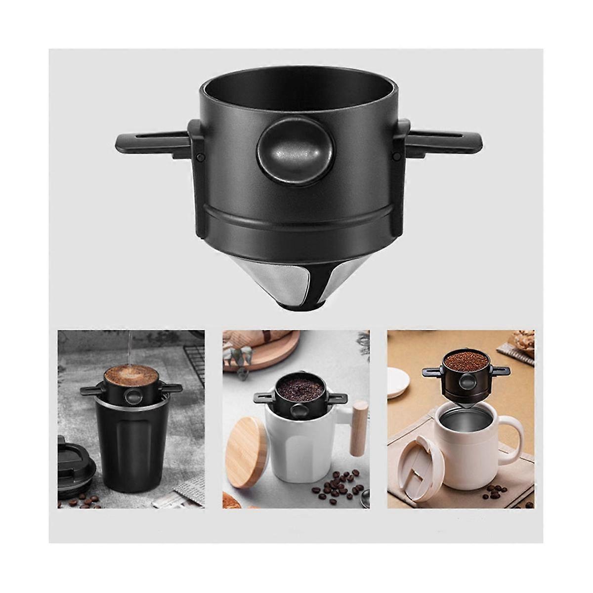 Portable Coffee Filter Reusable Funnel Tea Infuser Stainless Steel Minie Dripper Coffee Dripper Off