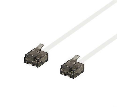 DELTACO Cat6a Patchkabel, flach, 5m, weiß