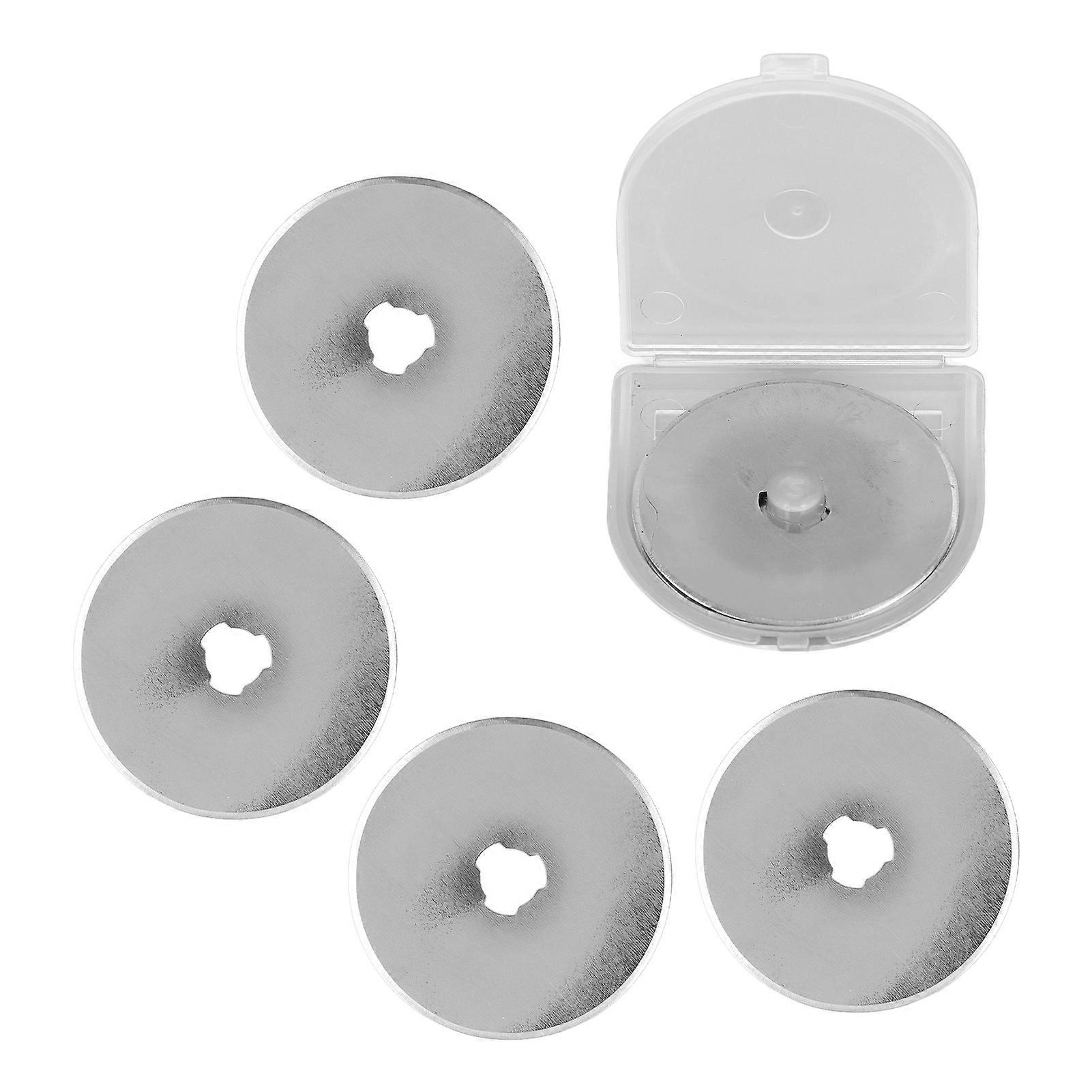 5 Pcs Rotating Cutter Blades 45mm Stainless Steel Clear Length Marking Fabric Cutting Replacement Blades