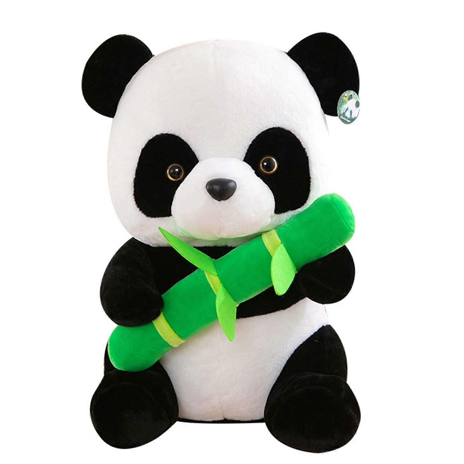 Kawaii Holding Bamboo Panda Plush Toys Realistic Stuffed Doll Lovely Soft Plushies Pillow Cushion Plush Doll for Kids Baby