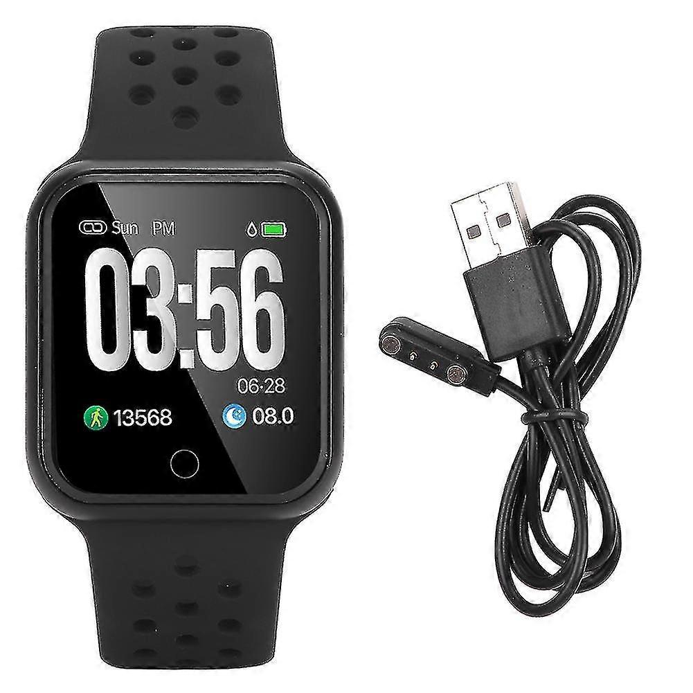 Multi-function smartwatch sports mode heart rate monitoring touchscreen wristwatch (black)