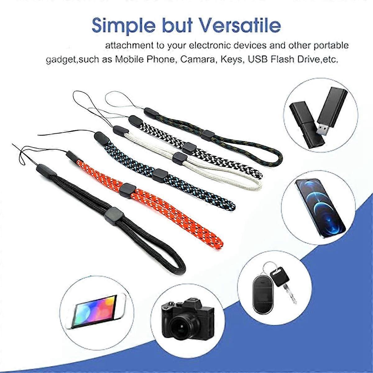 60PCS Hand Wrist Strap Lanyard, Adjustable Polyester Colorful for Mobile Phone, Camara, Keys, USB D