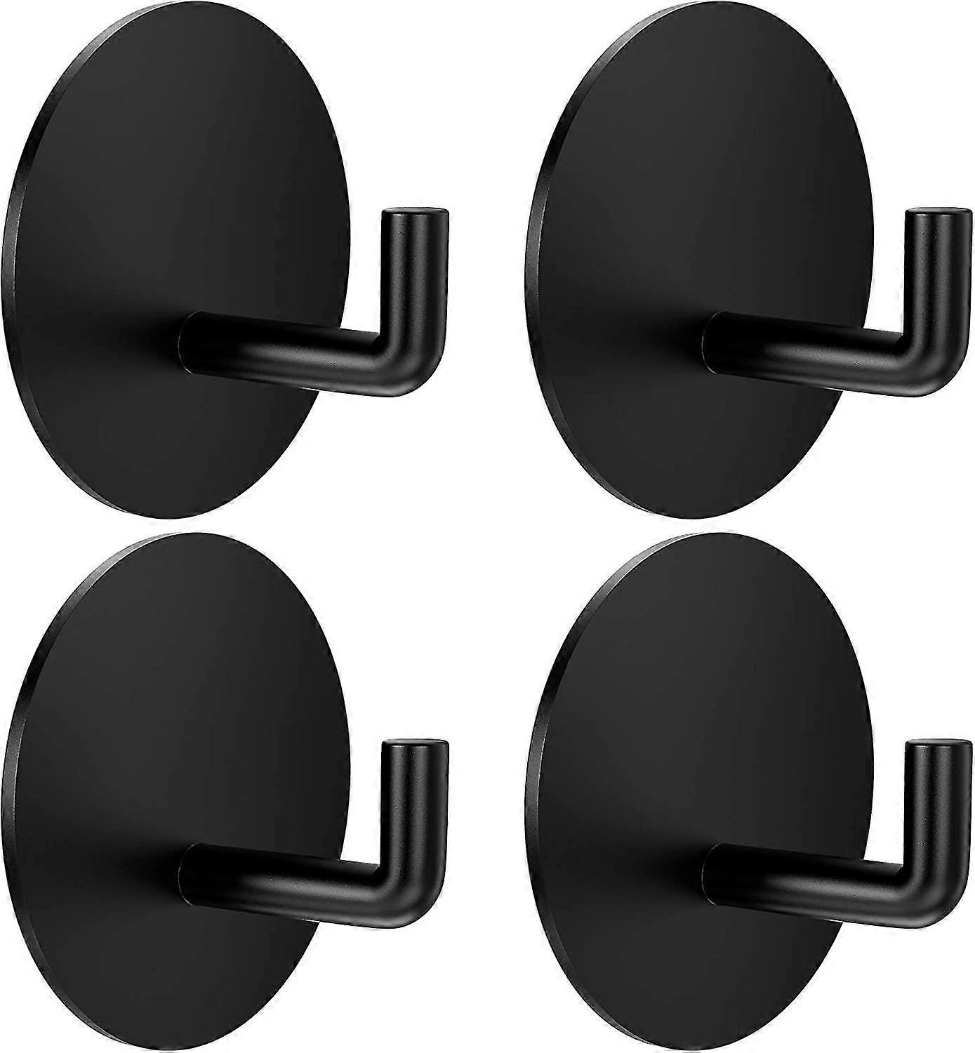 4pcs Adhesive Hooks Bathroom Hooks Heavy Duty Wall Robe Hooks 304 Stainless Steel Towel Waterproof Hooks For Hanging Coat, Robe, Towels, Hats, Bathroo