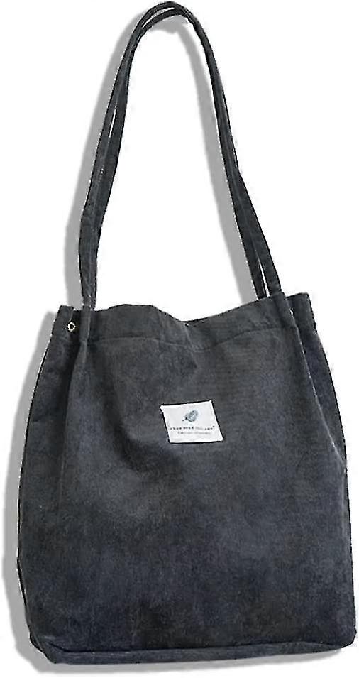 Ladies Handbag Large Capacity Shoulder Bag Corduroy Bucket Tote Ladies Casual Shoulder Bag For Shopping, Work And Everyday Use (black)1pcs)