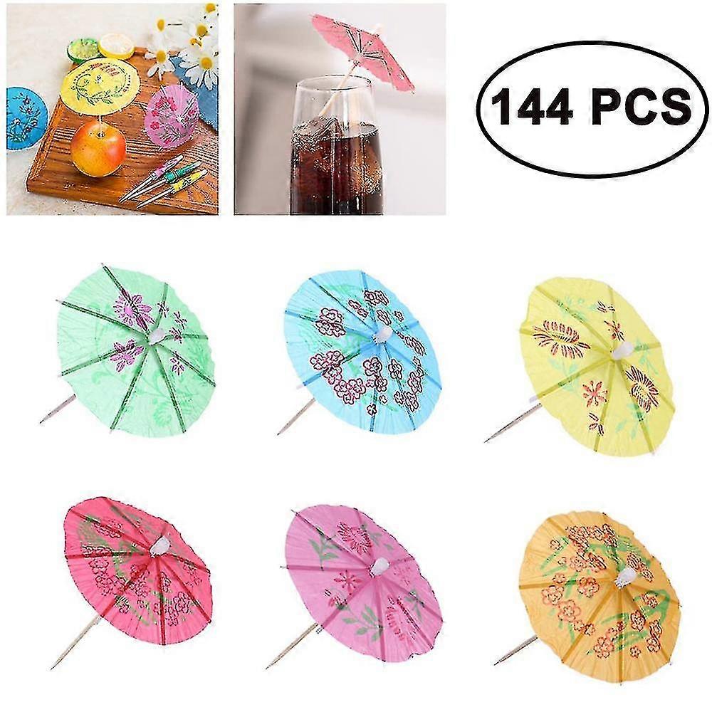 144pcs Cocktail Fruit Paper Umbrella Decoration