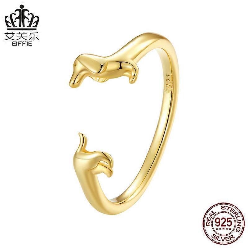 Dachshund câine drăguț inel deschis inel reglabil