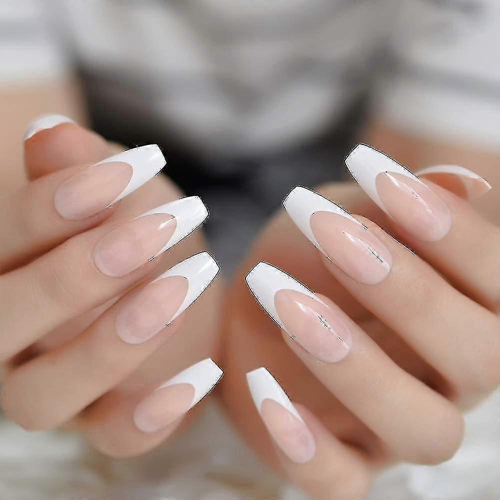 False Nails Glue Long- Fake Nails Coffin Stick On False Nails