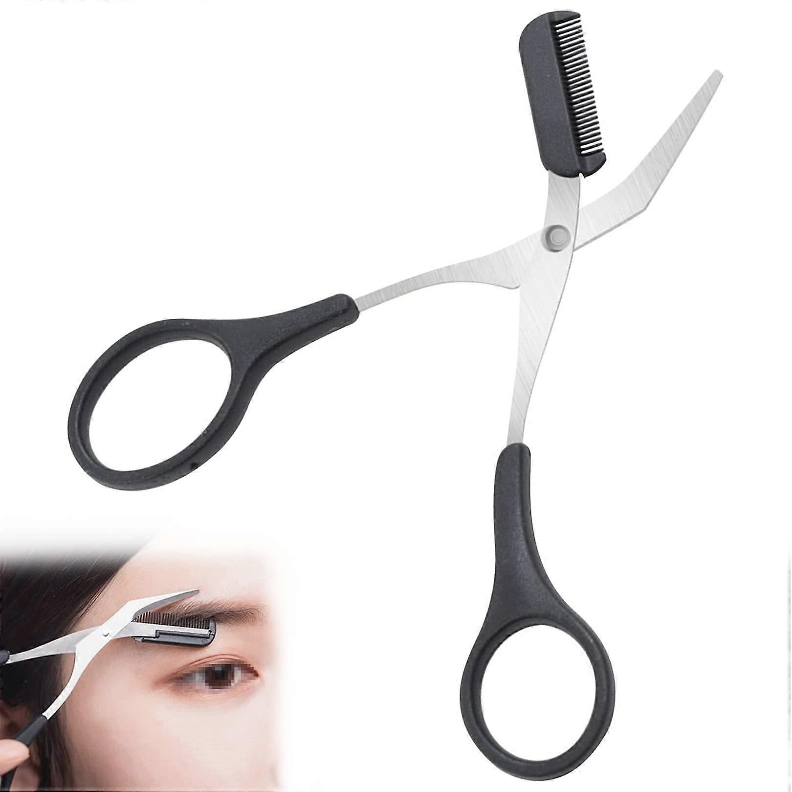 10pcs Eyebrow Trimmer Scissors with Comb,Auxiliary Eyebrow Comb Scissors,Stainless Steel Professional