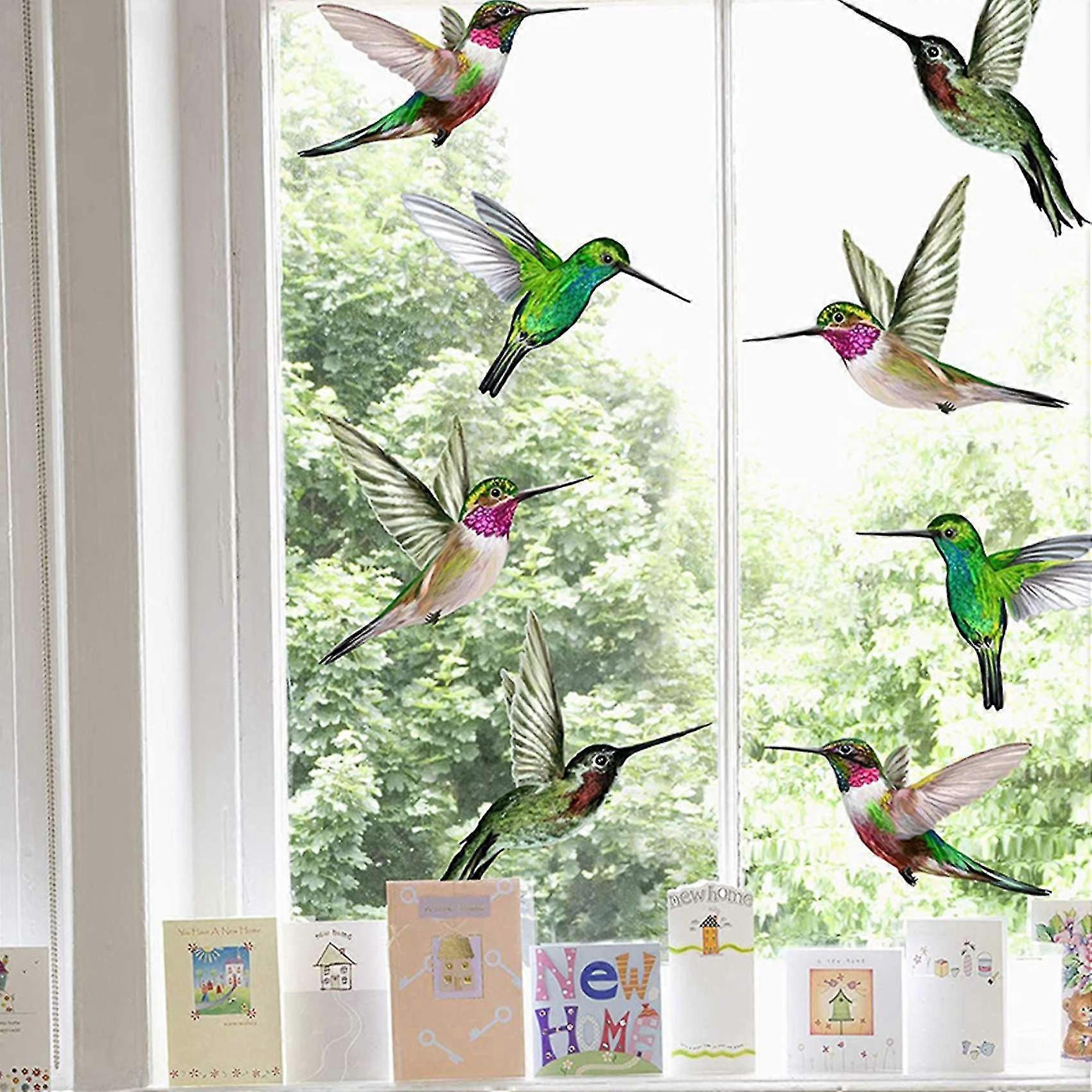 8 Beautiful Humming Bird Static Cling Window Stickers Hummingbird Anti Collision Bird Strike Window