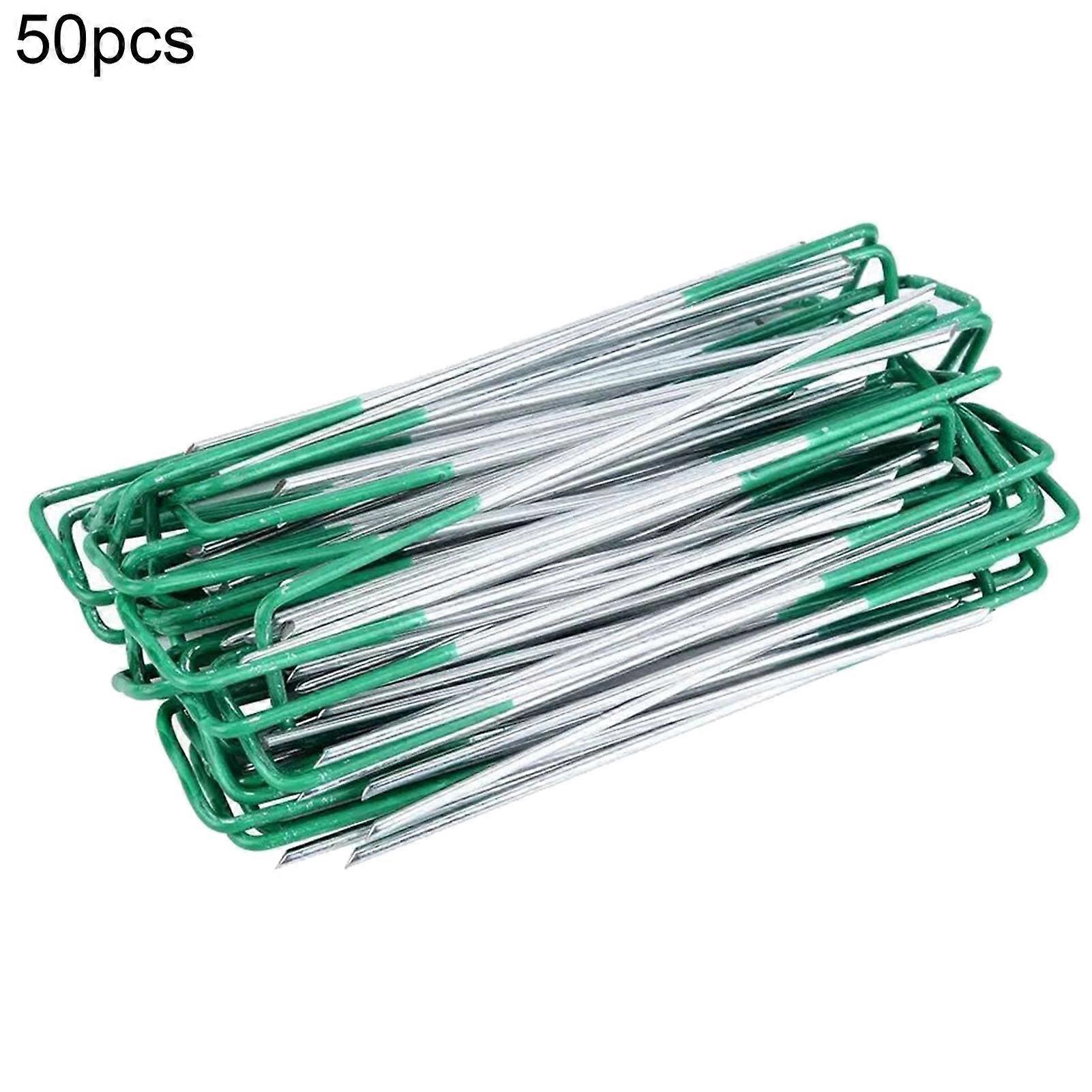 50Pcs/Set Grass Peg Multi-purpose Thickened Wire Diameter Galvanized Wire Sturdy Sod Fasten for Yard KAESI
