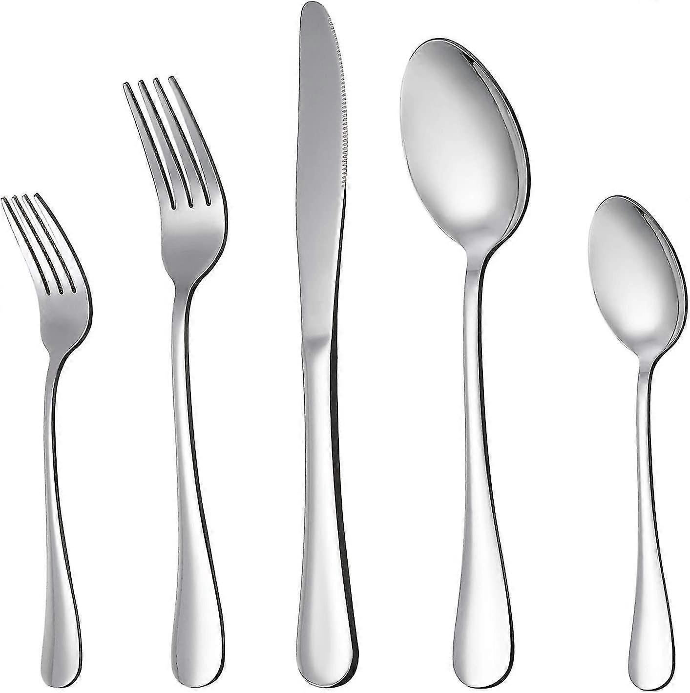 Lianyu 20 Piece Silverware Flatware Cutlery Set, Stainless Steel Utensils Service For 4, Include Knife Fork Spoon, Mirror Polished, Dishwasher Safe