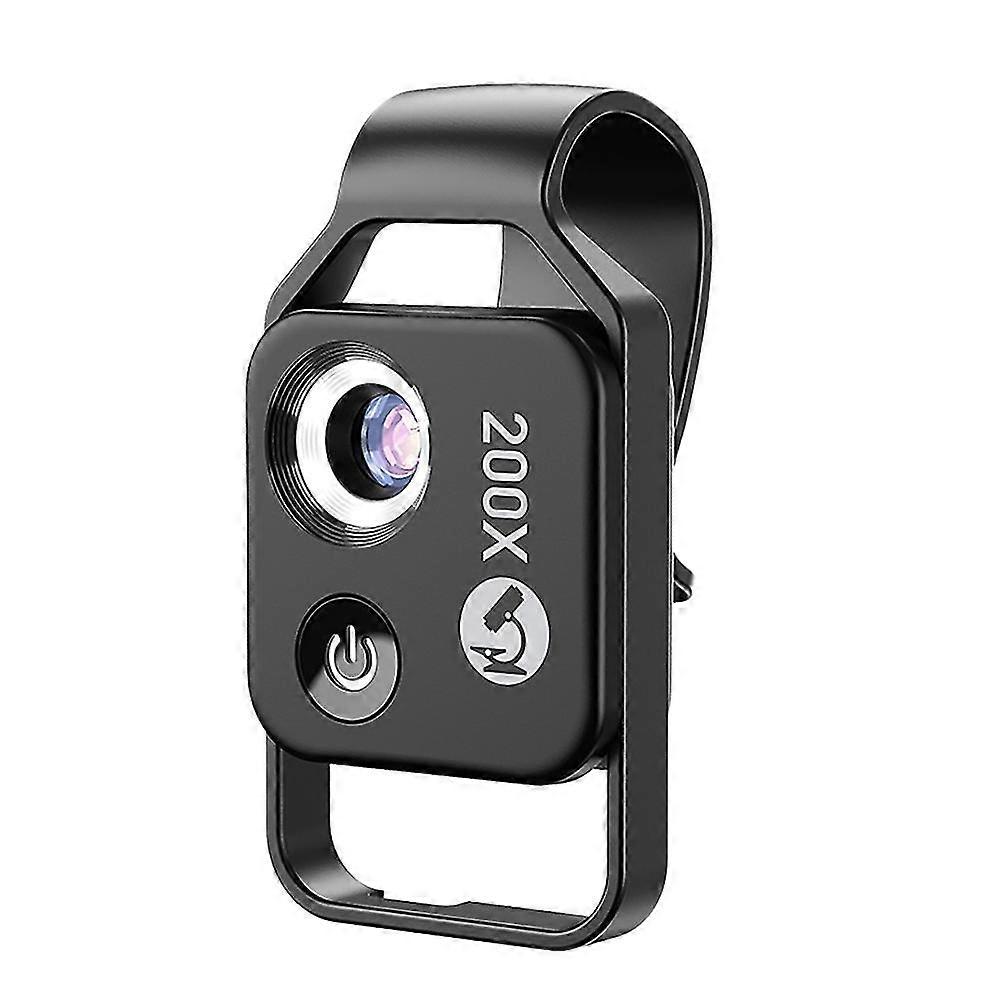 200x mobiele telefoon microscoop -lens universele clip led licht pocket mini vergrootglas microscoop