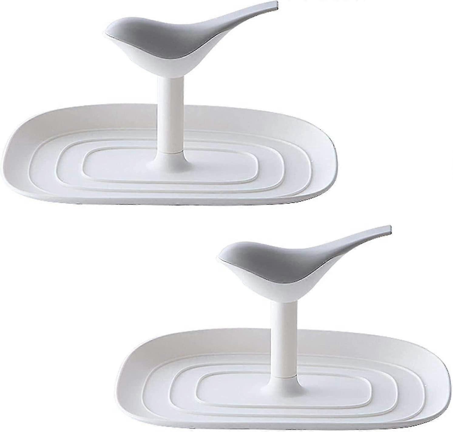 2pcs Pot Lid Holder , Bird Shape Spoon Pot Storage Rack (white)